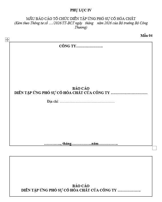 Quy định diễn tập ứng phó sự cố hoá chất 2026! Điều cần biết mau bao cao dien tap ung pho hoa chat 1