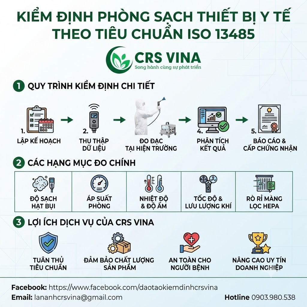 Kiểm định phòng sạch thiết bị y tế ISO 13485 Kiểm định phòng sạch thiết bị y tế ISO 13485